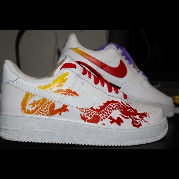 Nike Air force 1s Dragon Custom - Picture 4 of 6